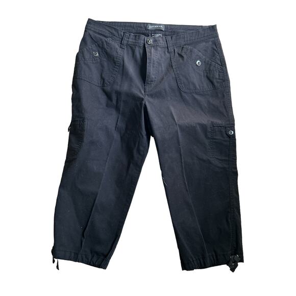 Jones New York Pants - Jones New York Black Ladies Cargo Type Pants Elastic Tie Legs Size 12 Super Cute